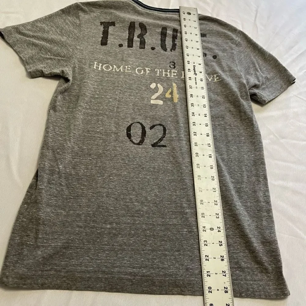 True Religion Chief University Grey T-Shirt Size Small